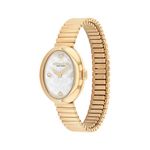 Ladies Sammy Gold-Tone Stainless Steel Stretch Watch White Dial Product Image