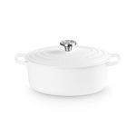 2.75qt Signature Cast Iron Oval Dutch Oven, White Product Image