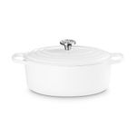 6.75qt Signature Cast Iron Oval Dutch Oven, White Product Image