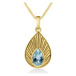Blue Topaz Aura Necklace Gold Product Image