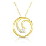 Diamond Swirl Necklace Gold Product Image