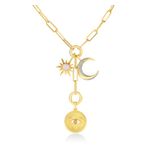 Paperclip Lariat Pendant Collector Necklace Gold Product Image