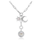 Paperclip Lariat Pendant Collector Necklace Silver Product Image