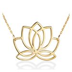 Lotus Flower Necklace Gold Product Image