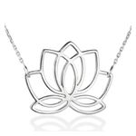 Lotus Flower Necklace Silver Product Image