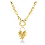 Spiked Heart Necklace w/ Chunky Chain Gold Product Image