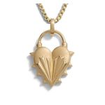Spiked Heart Necklace Gold Product Image