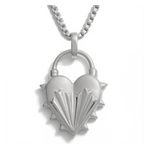 Spiked Heart Necklace Silver Product Image