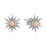 Opal Sun Stud Earrings Silver Product Image
