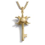 Triple Moon Key Necklace Gold Product Image