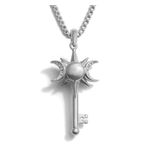 Triple Moon Key Necklace Silver Product Image