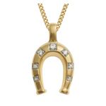 White Sapphire Horseshoe Necklace Gold Product Image