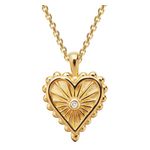 Diamond Starburst Heart Necklace Gold Product Image