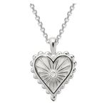 Diamond Starburst Heart Necklace Silver Product Image