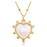 Mother of Pearl Heart Necklace Gold Product Image