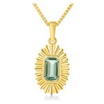 Green Amethyst Aura Necklace Gold Product Image