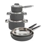 Pure 8pc Stainless Steel Cookware Gray Product Image