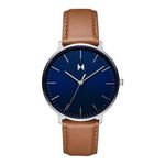 Mens Legacy Slim Silver & Tan Leather Strap Manta Blue Dial Product Image