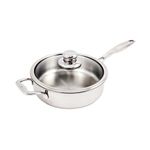 Premium Clad Stainless Steel 4.2qt Saute Pan w/ Glass Lid - Induction Product Image