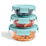 6pc Glass Leakproof Food Storage Set Soft Aqua Product Image