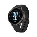 Garmin Venu 4 41mm GPS Smartwatch Slate with Black Silicone Band Product Image