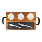 Viking 7-Piece Acacia Wood Slate Cheese Board Set Product Image