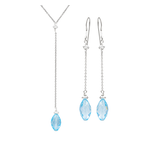 Antwerp Silver Blue Topaz Briolette Earrings and Necklace Set Product Image