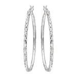 Antwerp Silver Sterling Silver Diamond Cut Hoop Earrings Product Image