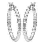 Antwerp Silver Sterling Silver Diamond Cut Hoop Earrings Product Image