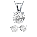 Antwerp Silver Cubic Zirconia Royal Stud Earrings and Dream Necklace Set Product Image