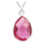 Antwerp Silver Sterling Silver Teardrop Pink Quartz Necklace Product Image