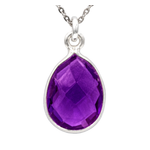 Antwerp Silver Sterling Silver Teardrop Amethyst Necklace Product Image
