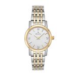 Womens Classic Two-Tone Diamond Watch White-Silver Dial Product Image