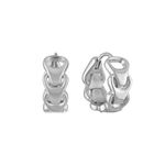 Bulova Link Silver-Tone Sterling Silver Hoop Earrings Product Image