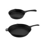 2pc Pre-Seasoned Cast Iron Skillet Set -  6.5" & 12" Product Image
