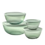 8pc Sculpted Tint Glass Mixing Bowl Set, Green Product Image