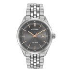 Mens Eco-Drive Sapphire Stainless Steel Watch Gray Dial Product Image