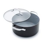 Valencia Pro Ceramic Nonstick 5.5qt Stockpot w/ Lid Gray Product Image