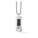 Precisionist Stainless Steel & Black Overlay Dog Tag Necklace Product Image