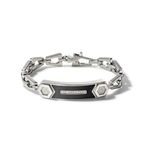 Precisionist Stainless Steel ID Plaque & White Diamond Bracelet - Large Product Image