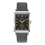 Mens My Way Vintage Gray & Silver Leather Watch Black Dial Product Image