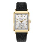 Mens My Way Vintage Black & Gold Leather Watch White Dial Product Image