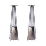 Stainless Steel Pyramid Flame Patio Heater Set of 2 Product Image