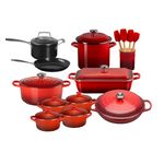 20pc Mixed Material Kitchen Set Cerise Product Image