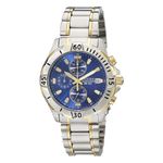 Mens Quartz Chronograph Two-Tone Stainless Steel Watch Blue Dial Product Image