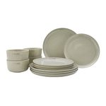 12pc Ceramic Dinnerware Set White Truffle Product Image