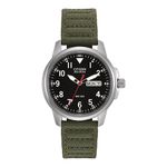 Mens Garrison Eco-Drive Green Nylon Strap Watch Black Dial Product Image