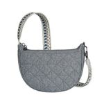 Boho Anti-Theft Crescent Crossbody, Geo Gray Heather Product Image