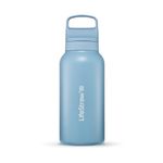LifeStraw Go 1L Stainless Steel Filtered Water Bottle Icelandic Blue Product Image