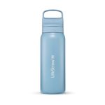 LifeStraw Go 24oz Stainless Steel Filtered Water Bottle Icelandic Blue Product Image